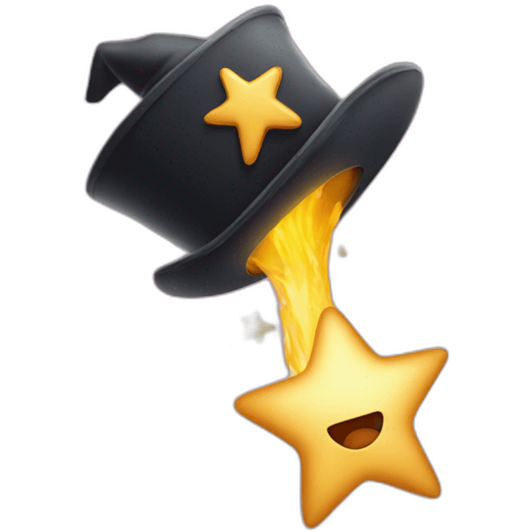 star jumping out of a magic hat without face emoji