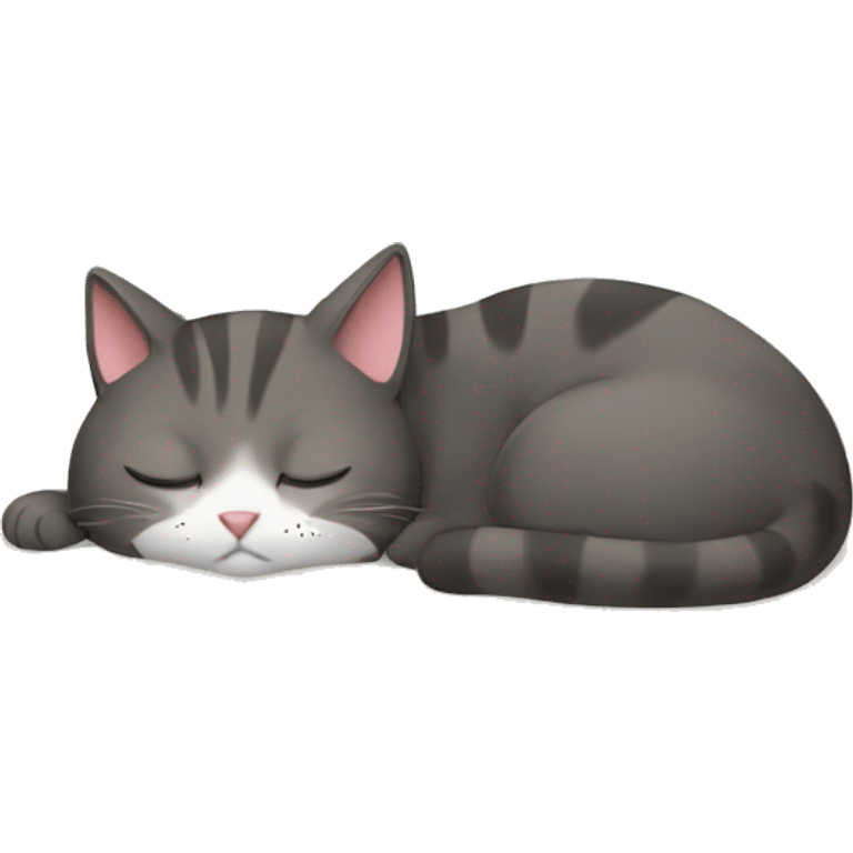 Cat sleeping comfy in bed  emoji