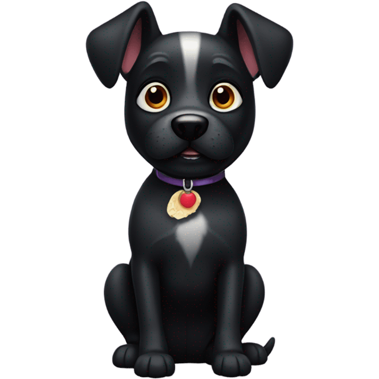 Black dog with different colored eyes  emoji