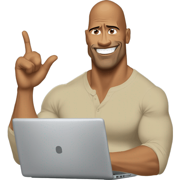 I would like a sticker featuring Dwayne Johnson in a humorous meme style. emoji