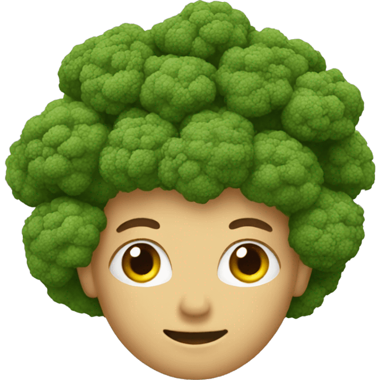 person head with broccoli hair emoji