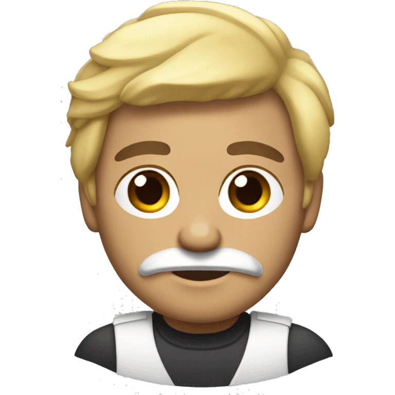 Hombre backebolista de piel clara y pelo blanco  emoji