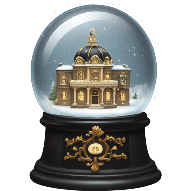 vintage black rococo snow globe emoji