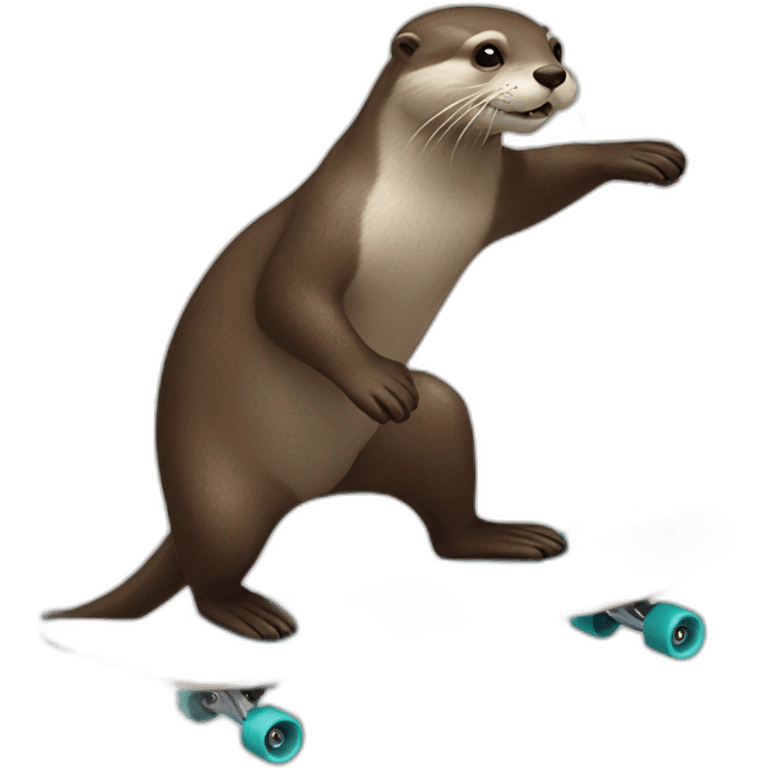 Two otters skateboarding emoji