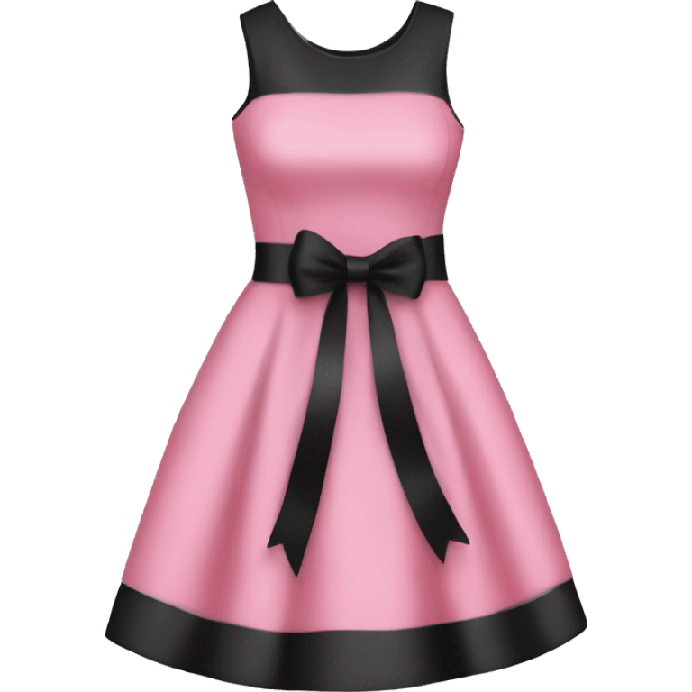 Pink black dress with ribbon emoji