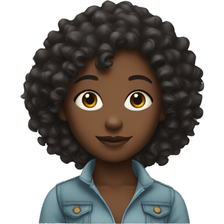 Curly black girl emoji