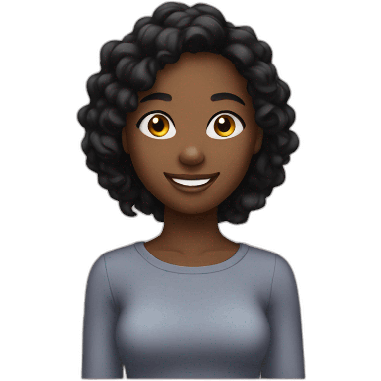 23 year old african girl with black hair smiling emoji