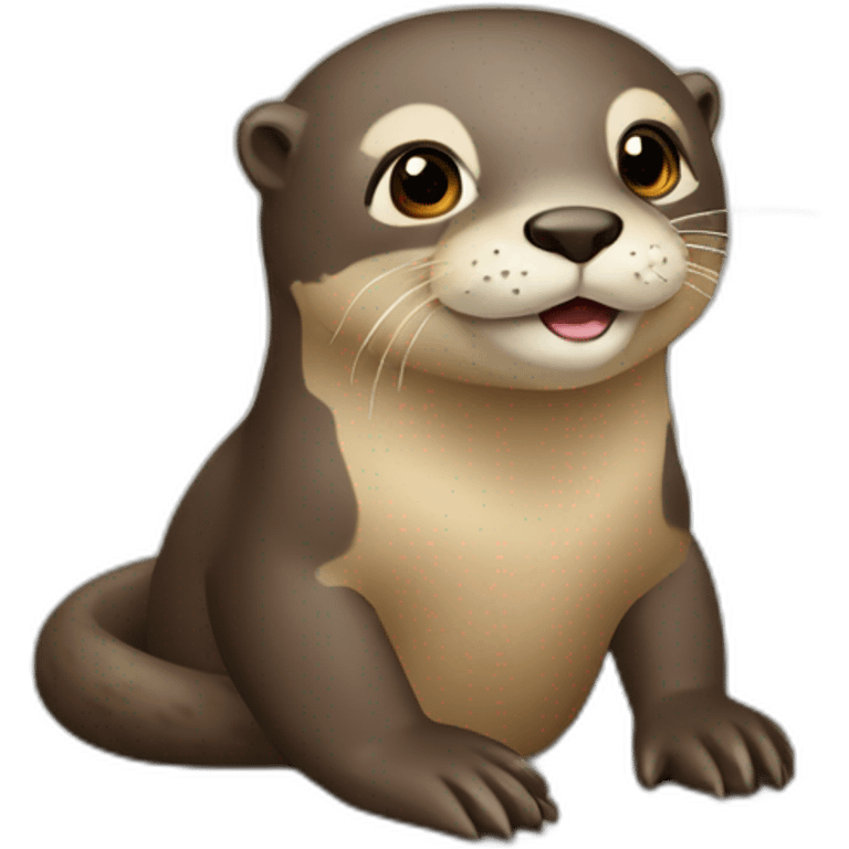 Loutre sur un castor emoji