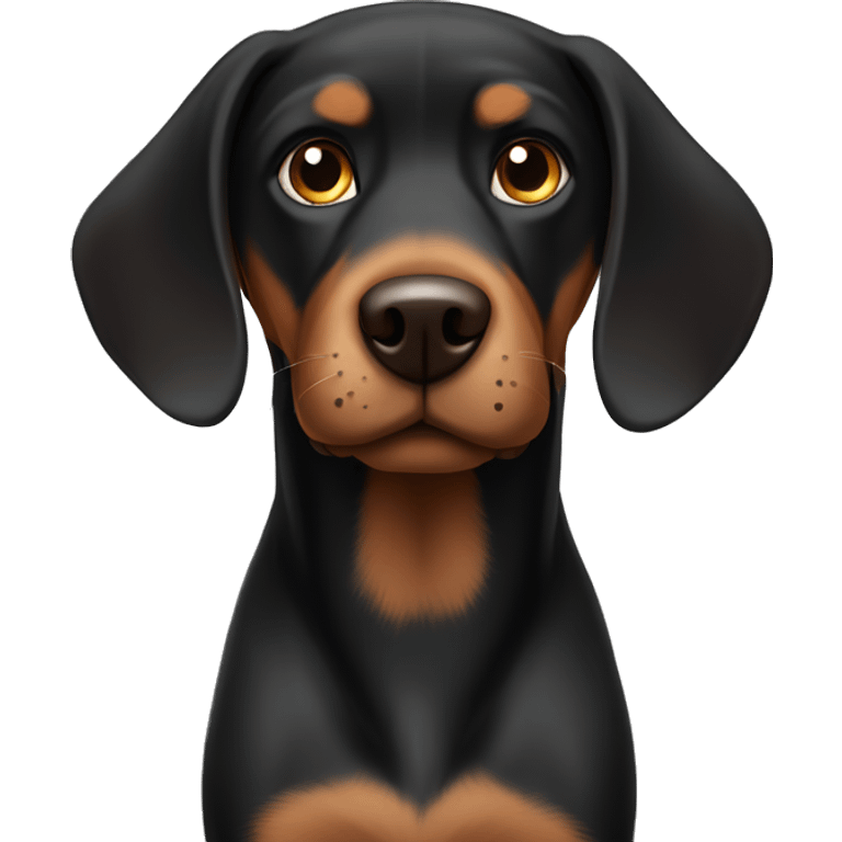 Black and brown dog with floppy ears emoji