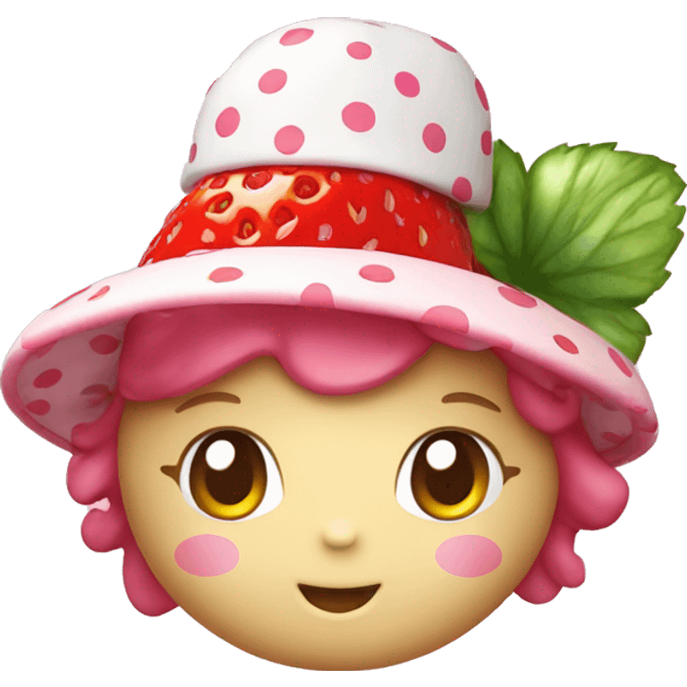 hello kitty with a strawberry shaped hat emoji