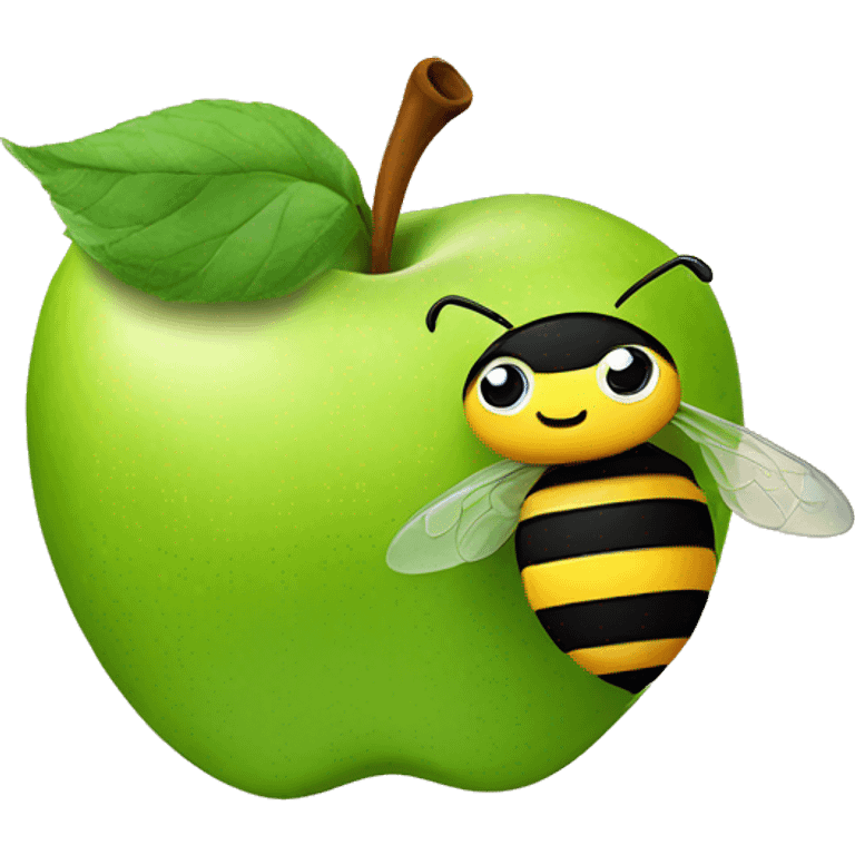 Apple and a bee emoji