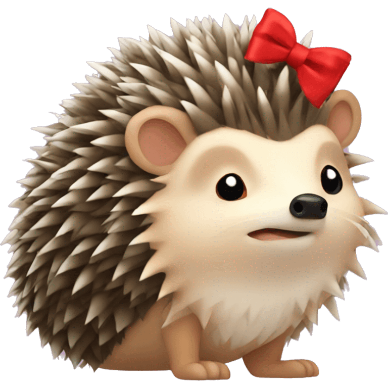 a hedgehog with a bow in his hair emoji