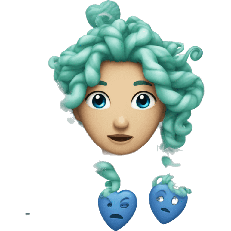 Una medusa con corazones azules clarito ª emoji