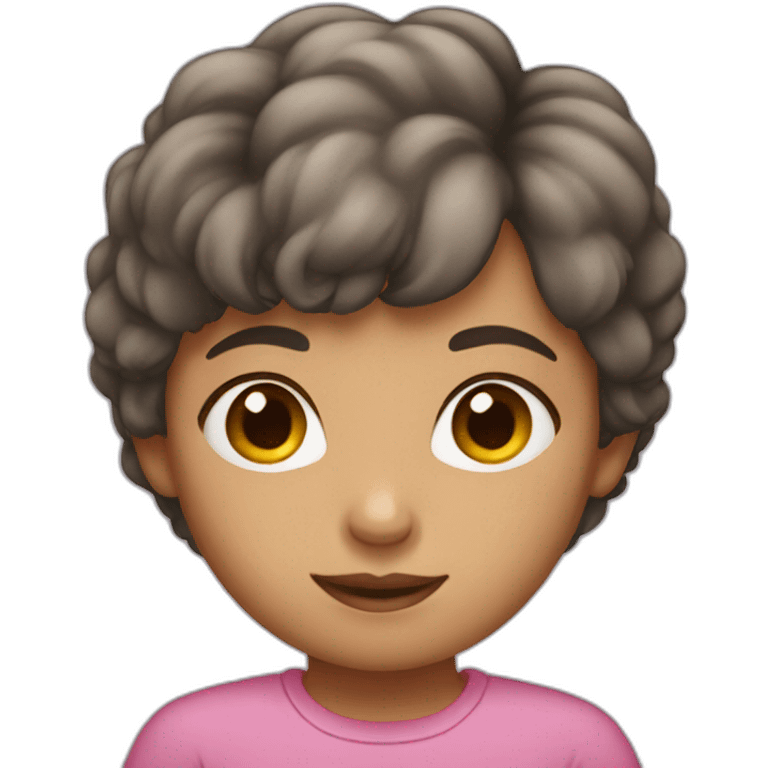 A girl with very short hair emoji