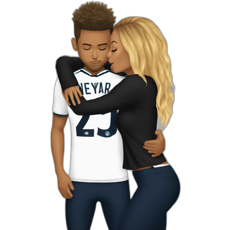 Neymar kissing Beyoncé emoji