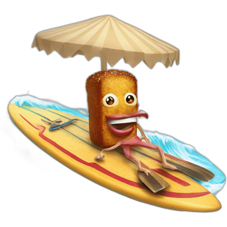 kebab on a surf board emoji