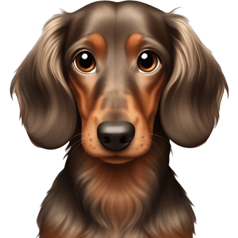 long haired dachshund dapple light brown emoji