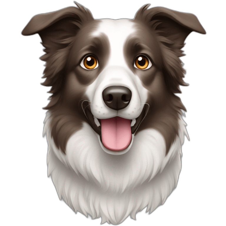 Brown eyes gray colour Border collie emoji