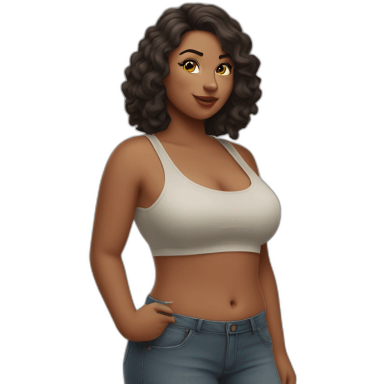 Curvy woman thicc Caucasian emoji