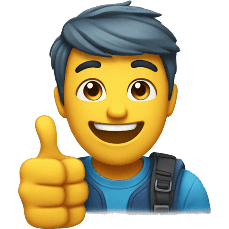 very happy moji with thumb up emoji