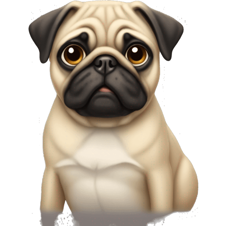 Dog pug sentado  emoji