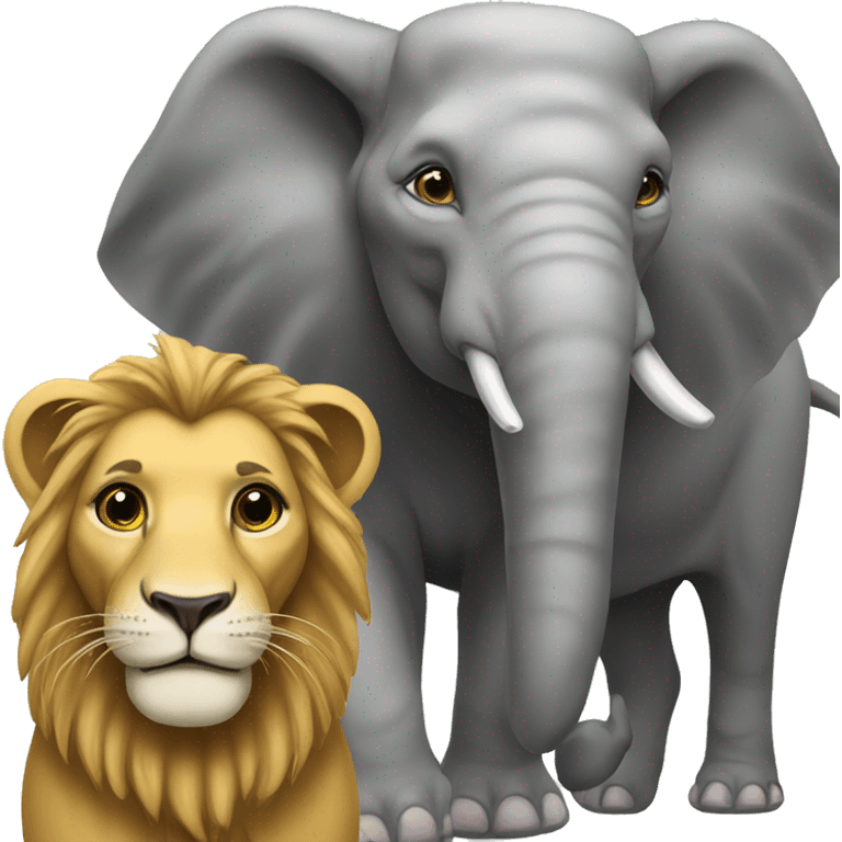 lion and elephant emoji