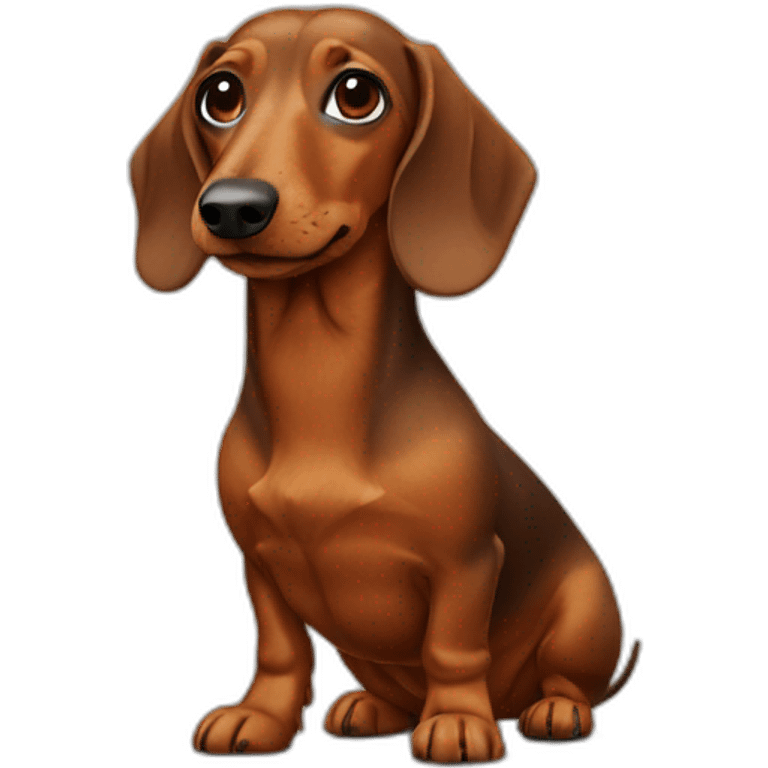 Dachshund brown, doctor emoji