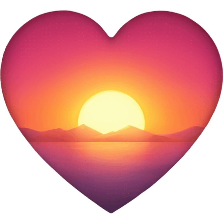 Heart shaped sunrise emoji