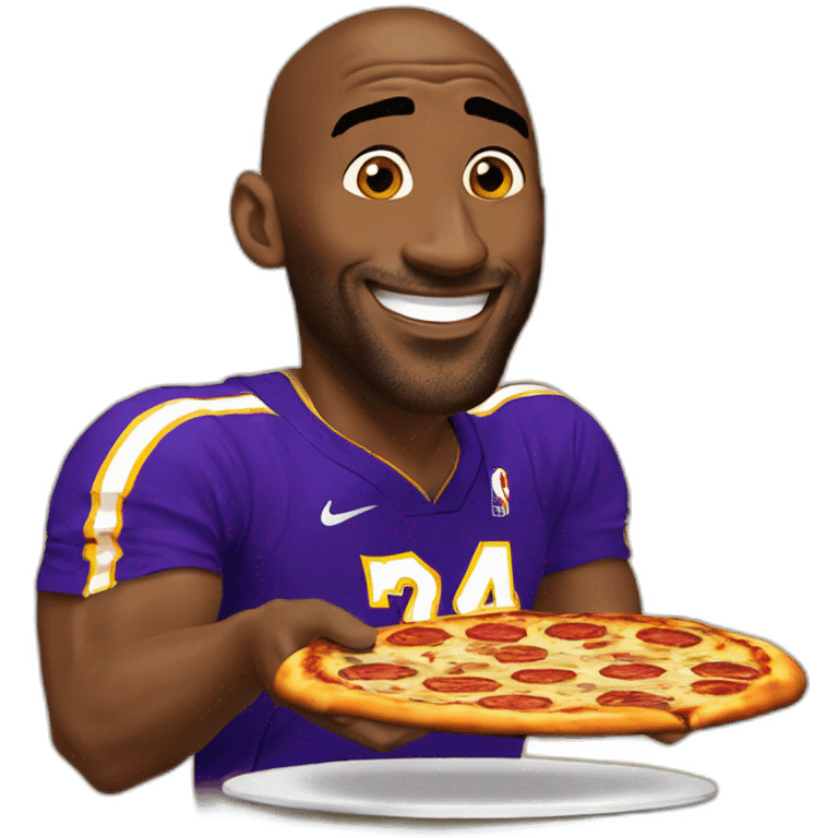 Kobe Bryant mange une pizza  emoji