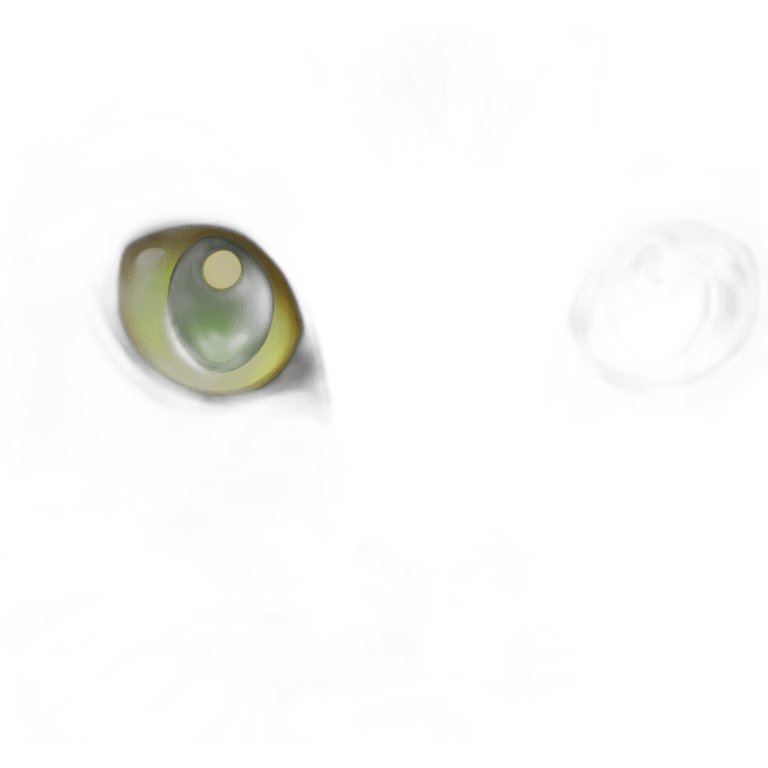 black fluffy cat with gold eyes and white cat with green eyes emoji