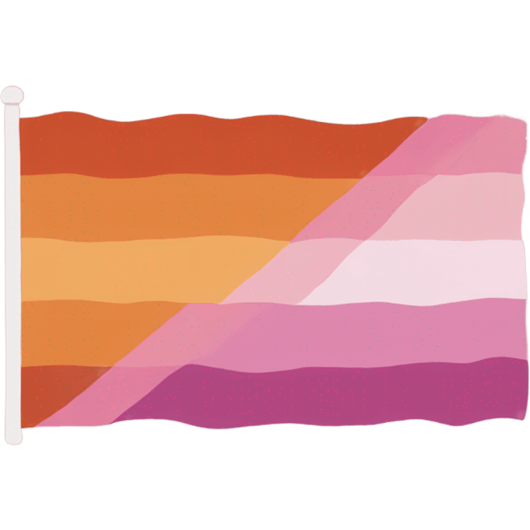 lesbian pride flag with seven horizontal stripes: dark orange, orange, light orange, white, pink, dusty pink, and dark rose. emoji