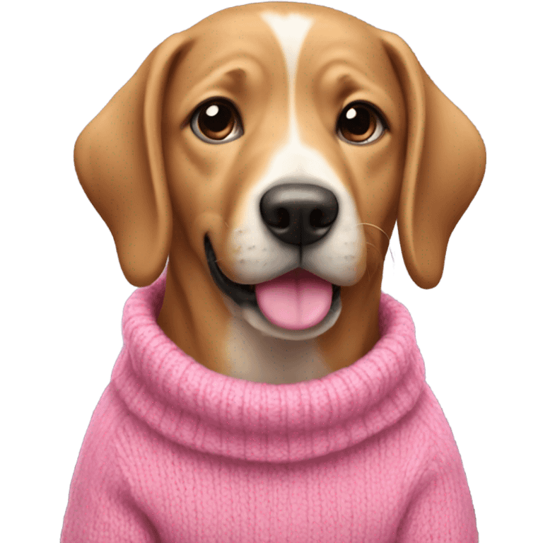 Dog wearing pink sweater  emoji