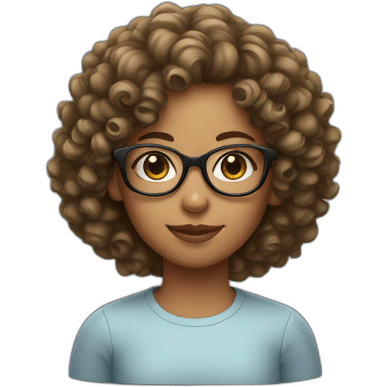 girl with curly hair and glasses emoji