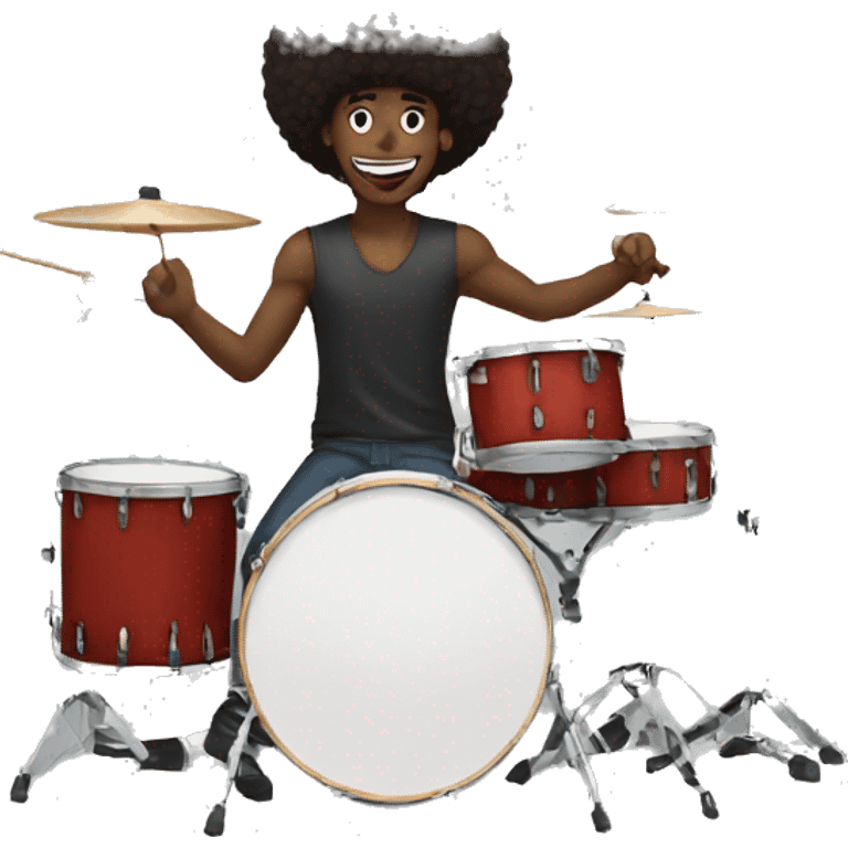 afro dude playing drums emoji