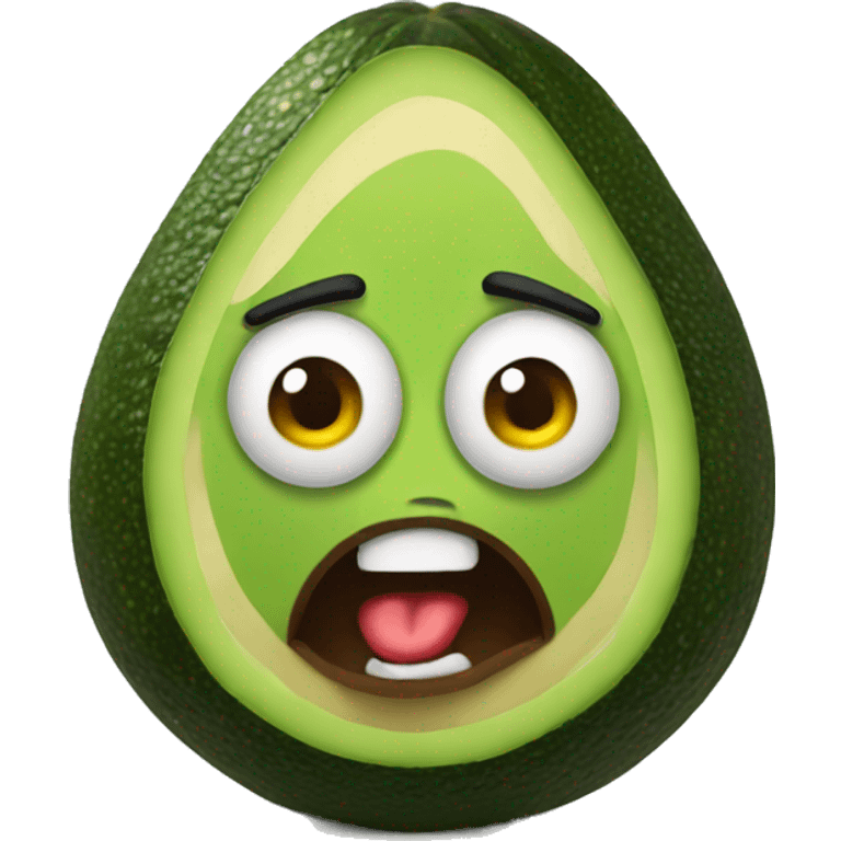 an avocado very angry and she has makeup emoji