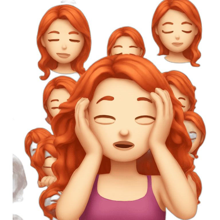 girl red hair facepalm emoji