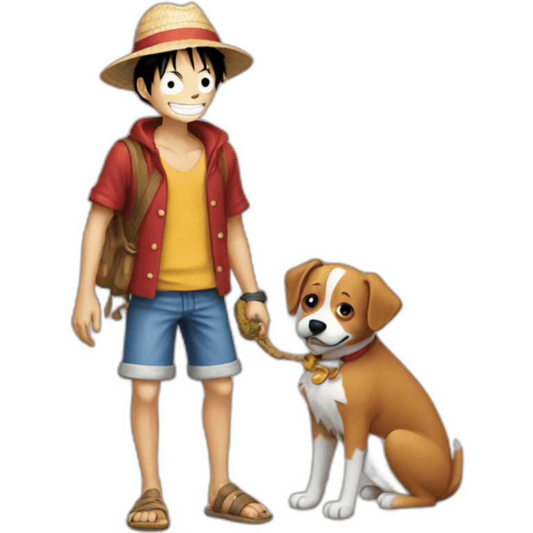 Luffy With a dog emoji