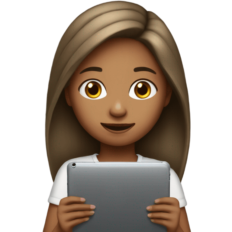 A girl playing on her ipad emoji