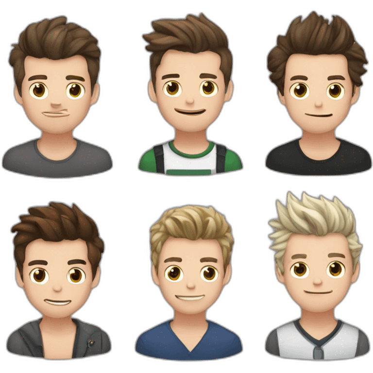 liam payne, louis tomlinson, harry styles, niall horan, zayn malik emoji