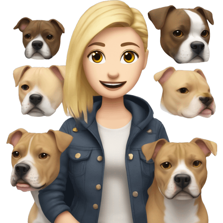 Staffordshire bullterrier whit blond owner emoji