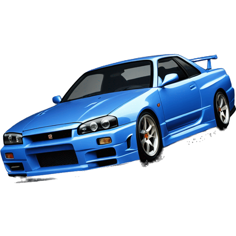 Nissan Skyline r34 blue emoji