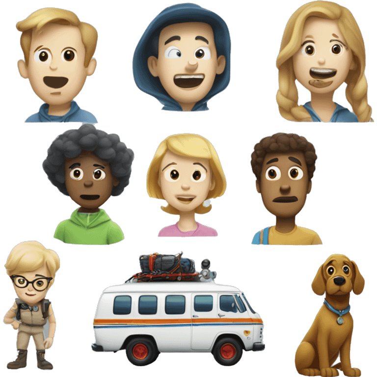 Scooby and the meddling kids monster ,ghost busters,van emoji