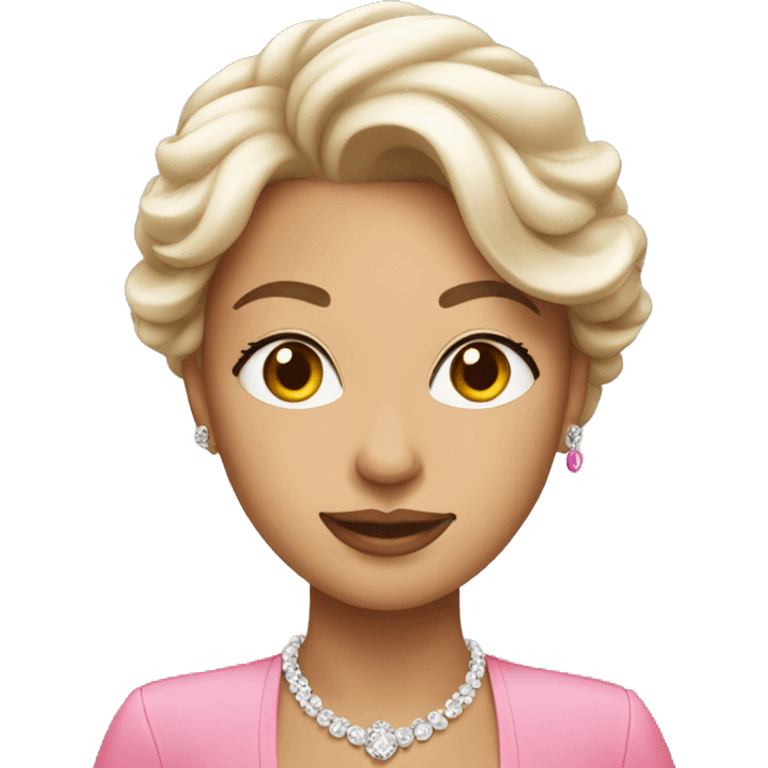 elegant woman wearing pink emoji