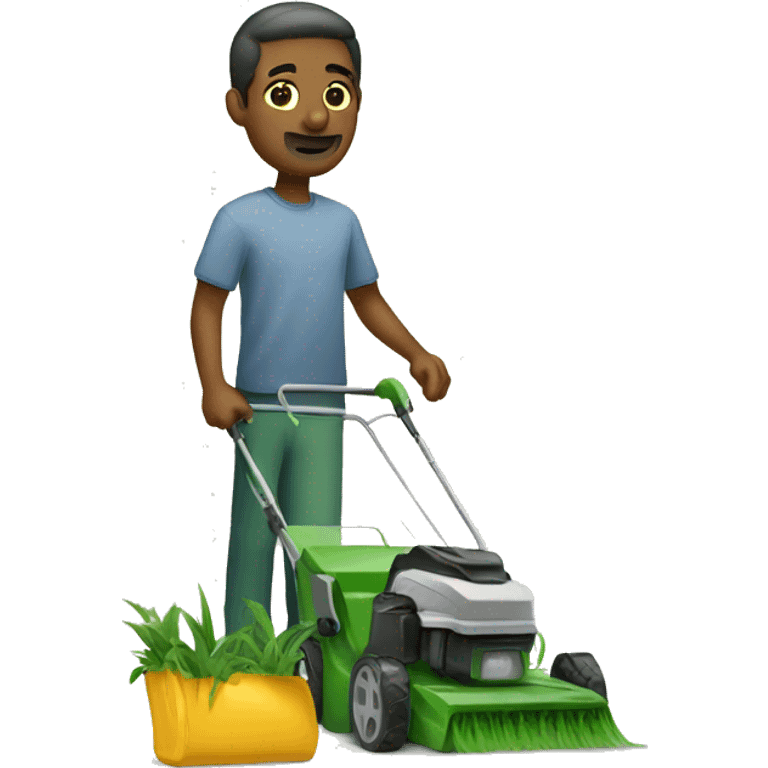 man with lawnmoer emoji