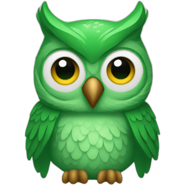 One green owl emoji