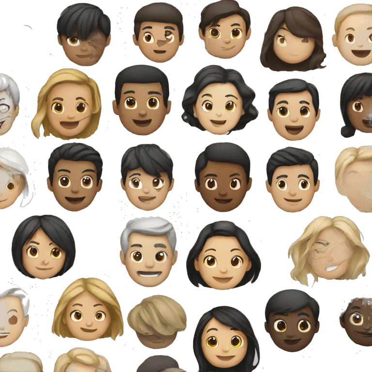 white, black, asian people emoji