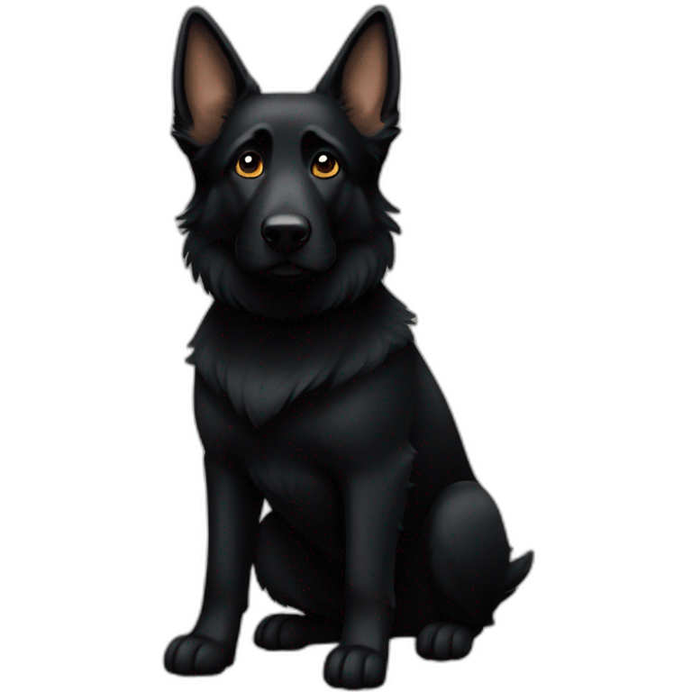 Black German shepherd full-height  emoji