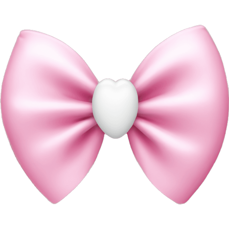 Pink bow with white Heart in middle emoji