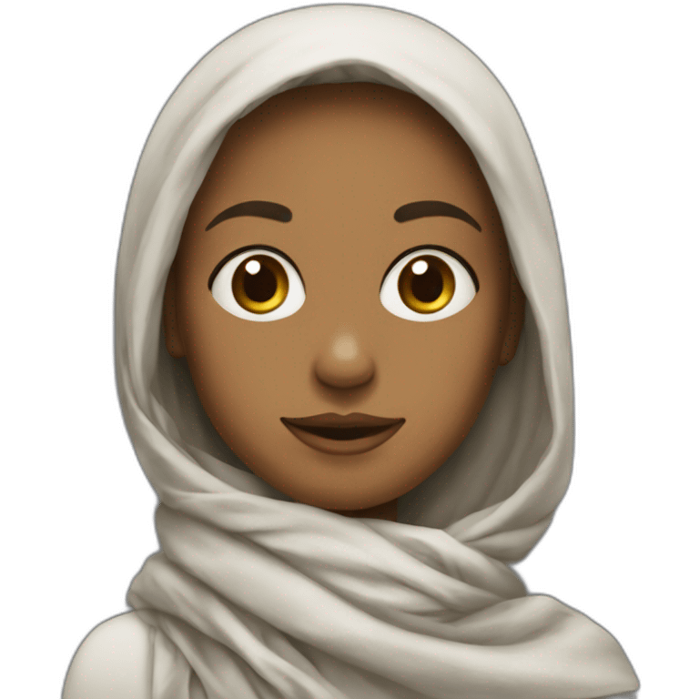 Fille avec un foulard emoji