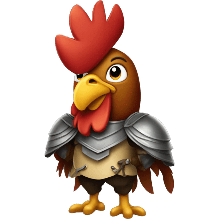 Masculine rooster knight emoji